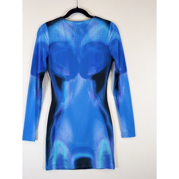 White Fox Boutique Womens Dress Blue Milky Way Soulmate Mini Bodycon Y2K Small - Picture 11 of 12